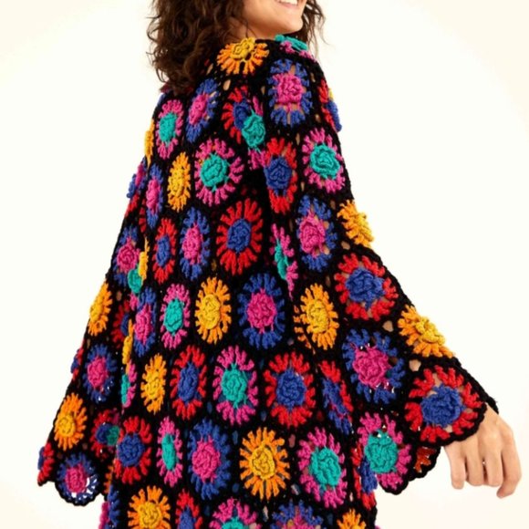 FARM Rio Sweaters - NWT Farm Rio  Crochet Flower Cardigan